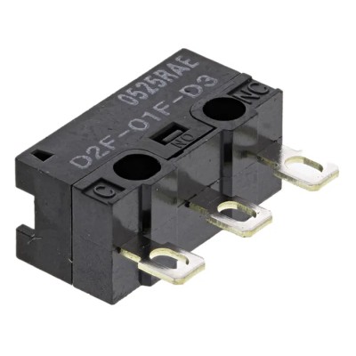 Omron Ultra Subminiature Pin Plunger Micro Switch, Solder Terminal, 100mA, 30 V dc, SPDT, IP40 D2F-01F-D3