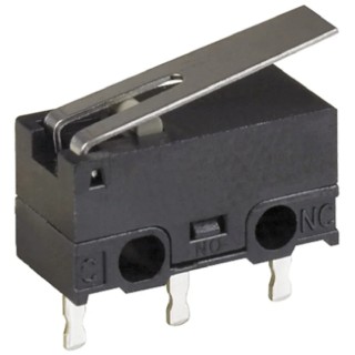 Omron Ultra Subminiature Hinge Lever Micro Switch with PCB Terminal, SPDT, 100mA, 30V dc, IP40 D2F-01L-T