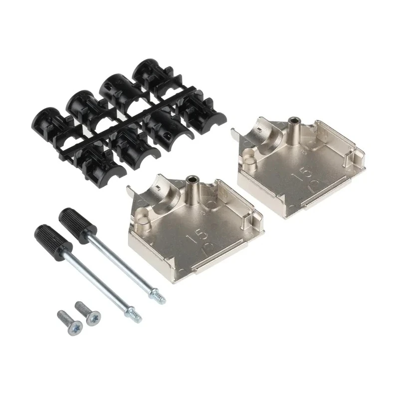 TE Connectivity ADK Series Zinc Straight D-Sub Backshell, 15 Way Strain Relief 1-1478762-5