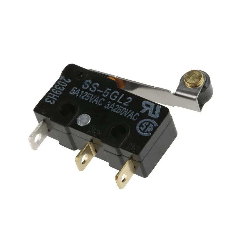 Omron Hinge Roller Lever Subminiature Micro Switch, Solder Terminal, 5A Current, 250V AC, 30V DC, SPDT, IP40 SS-5GL2