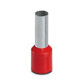 Phoenix Contact Insulated Crimp Bootlace Ferrule 8 AWG Wire Size, 12 mm Pin Length, 4.6 mm Pin Diameter, Red 3200551
