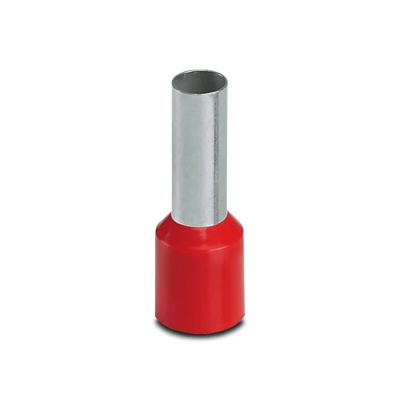Phoenix Contact Insulated Crimp Bootlace Ferrule 8 AWG Wire Size, 12 mm Pin Length, 4.6 mm Pin Diameter, Red 3200551