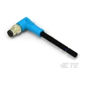 TE Connectivity Sensor Actuator Cable Male 4 Way M8 Right Angle to 4 Way Unterminated Polyvinyl Chloride T4061210004-002