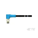 TE Connectivity Sensor Actuator Cable Male 4 Way M8 Right Angle to 4 Way Unterminated Polyvinyl Chloride T4061210004-002