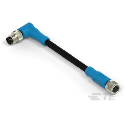TE Connectivity Male/Female 4 Way Right Angle to 4 Way Straight Sensor Actuator Cable 500 mm T4062213004-001