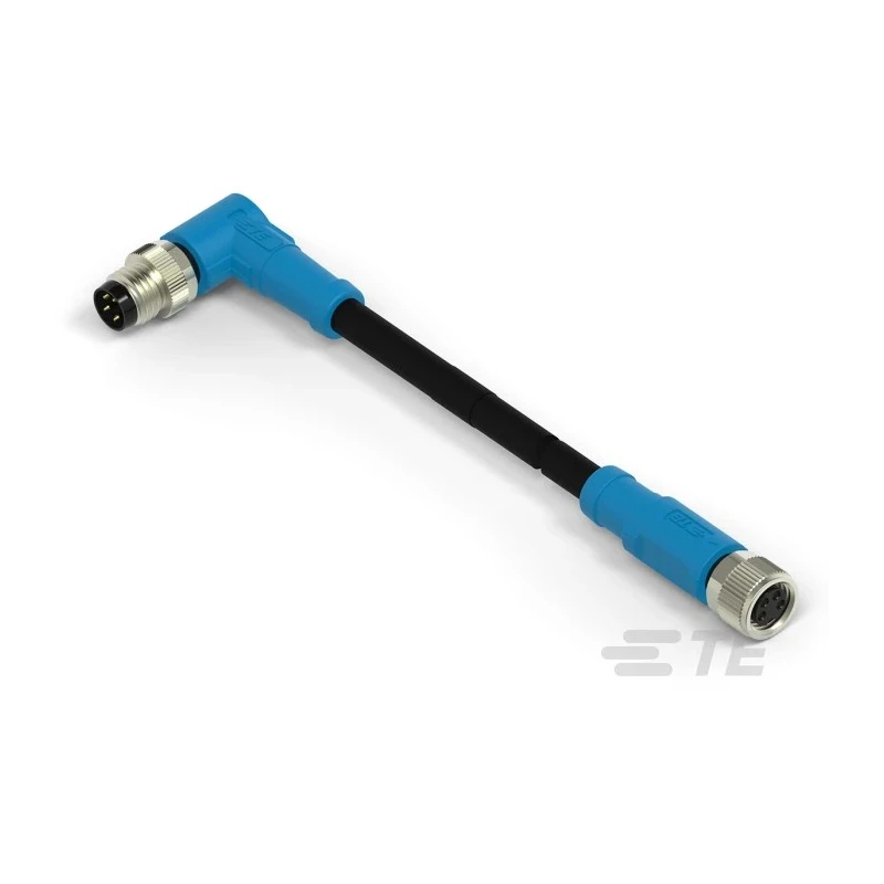 TE Connectivity Male/Female 4 Way Right Angle to 4 Way Straight Sensor Actuator Cable 500 mm T4062213004-001