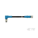 TE Connectivity Male/Female 4 Way Right Angle to 4 Way Straight Sensor Actuator Cable 500 mm T4062213004-001