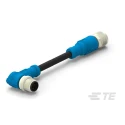 TE Connectivity Male/Female 5 Way Right Angle to 5 Way Straight Sensor Actuator Cable 60V 1m T4162213005-002