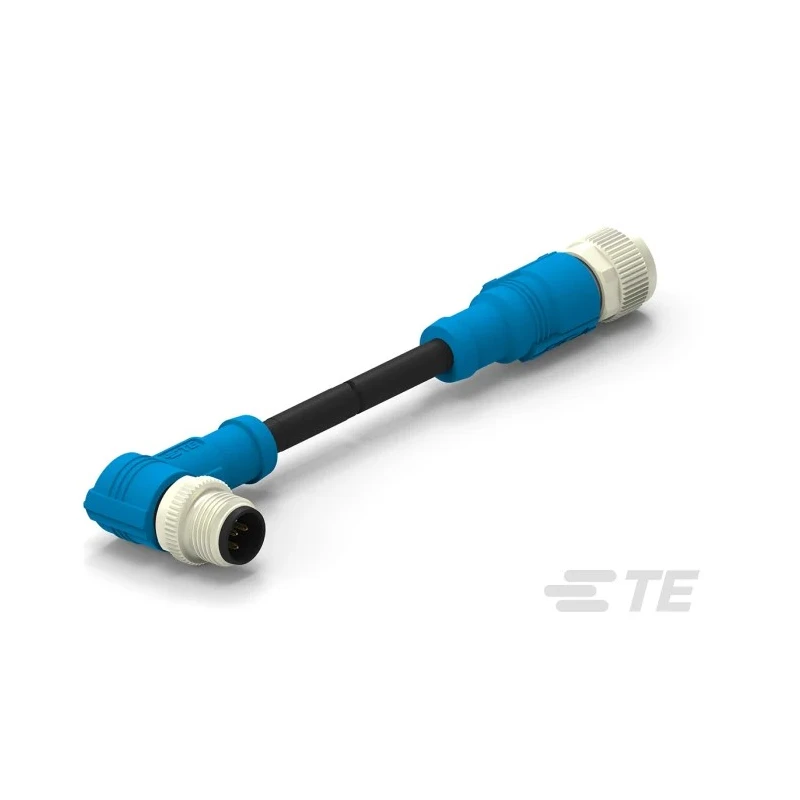 TE Connectivity Male/Female 5 Way Right Angle to 5 Way Straight Sensor Actuator Cable 60V 1m T4162213005-002