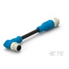 TE Connectivity Male/Female 5 Way Right Angle to 5 Way Straight Sensor Actuator Cable 60V 1m T4162213005-002