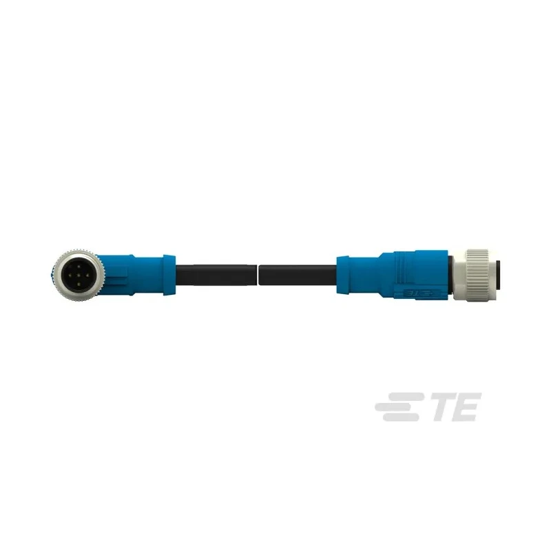 TE Connectivity Male/Female 5 Way Right Angle to 5 Way Straight Sensor Actuator Cable 60V 1m T4162213005-002