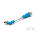TE Connectivity Sensor Actuator Cable, Male 4 Way Right Angle to Female 4 Way Straight, Polyurethane Jacket T4052227004-001