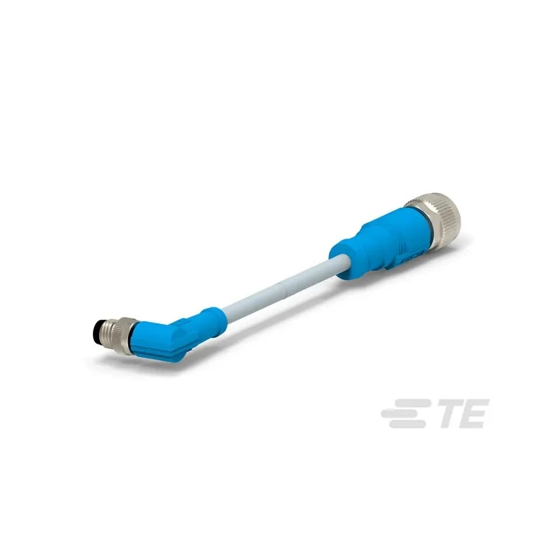TE Connectivity Sensor Actuator Cable, Male 4 Way Right Angle to Female 4 Way Straight, Polyurethane Jacket T4052227004-001