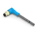 TE Connectivity Sensor Actuator Cable Male 4 Way M8 Right Angle to Unterminated Free End Polyurethane Jacket T4061220004-005