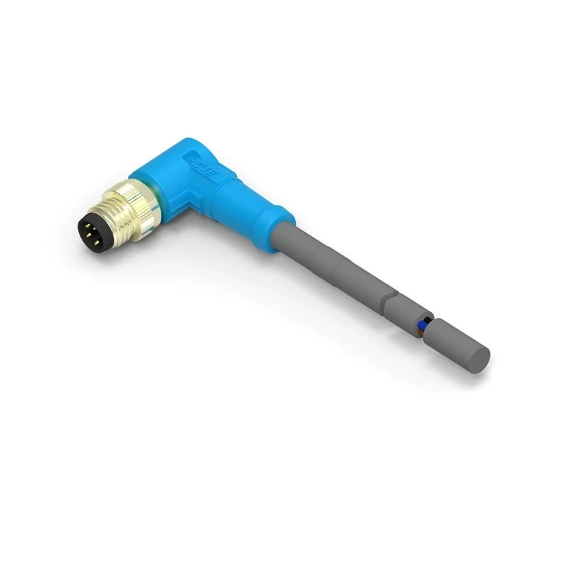 TE Connectivity Sensor Actuator Cable Male 4 Way M8 Right Angle to Unterminated Free End Polyurethane Jacket T4061220004-005