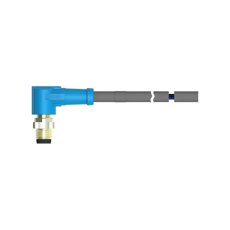 TE Connectivity Sensor Actuator Cable Male 4 Way M8 Right Angle to Unterminated Free End Polyurethane Jacket T4061220004-005