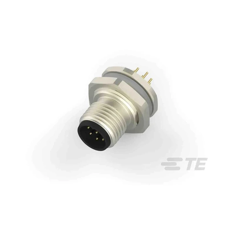 TE Connectivity Circular Connector 8 Contacts Rear Mount M12 Plug Male IP67 30V 2A T4140012081-000