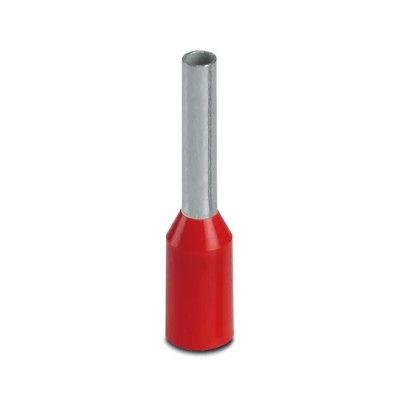 Phoenix Contact AI 1 -8 RD Insulated Ferrule, 8 mm Pin Length, 1.5 mm Pin Diameter, Red, Compatible with 18 AWG Wire 3200030