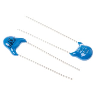 Vishay Single Layer Ceramic Capacitor 1 nF 400V AC ±20% Y5U Dielectric Through Hole Radial Terminal 125 °C WKO102MCPCJ0KR