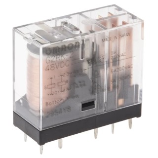 Omron PCB Power Relay, DPDT Contact Configuration, 48V DC Coil Voltage, 3A Switching Current G2RK-2 DC48