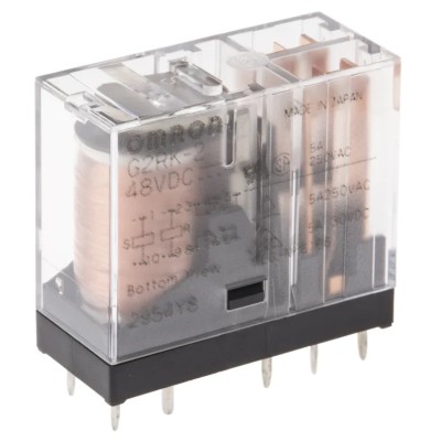 Omron PCB Power Relay, DPDT Contact Configuration, 48V DC Coil Voltage, 3A Switching Current G2RK-2 DC48