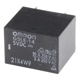Omron PCB Power Relay 5V DC Coil 10A Switching Current 1 NO G5LE-14 DC5