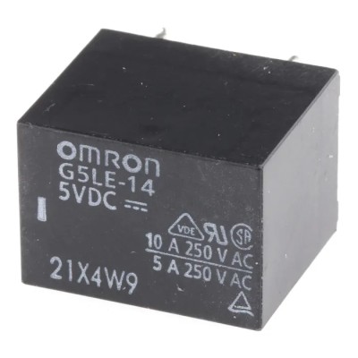 Omron PCB Power Relay 5V DC Coil 10A Switching Current 1 NO G5LE-14 DC5