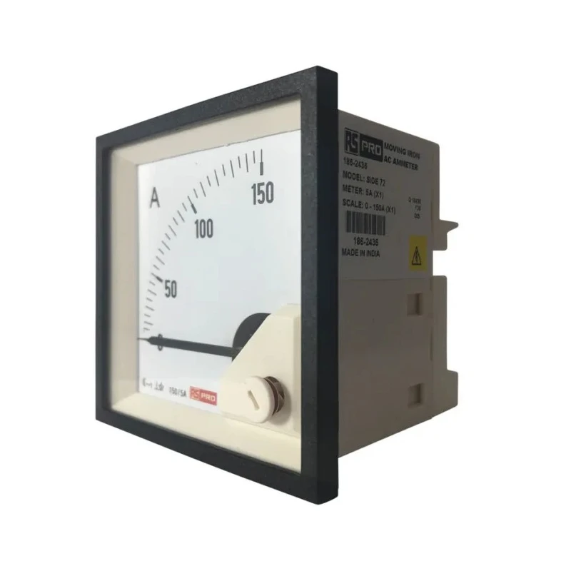 RS PRO Analogue Panel Ammeter 100 A AC, 68 mm x 68 mm, 1% Moving Iron 186-2436
