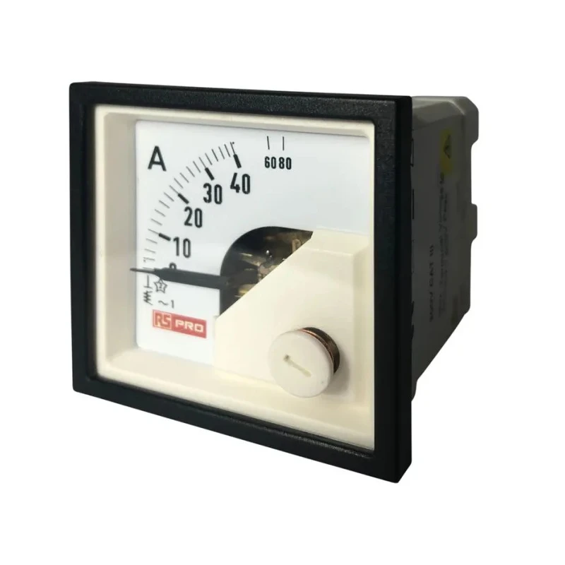 RS PRO Analogue Panel Ammeter 100 A AC, 45 mm x 45 mm, 1% Accuracy Moving Iron 186-2428
