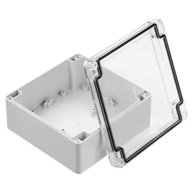RS PRO Grey Polycarbonate, ABS Hermetically Sealed Enclosure IP67 IK07 60.1 mm Height, 134.8 mm Width, 134.8 mm 186-2283