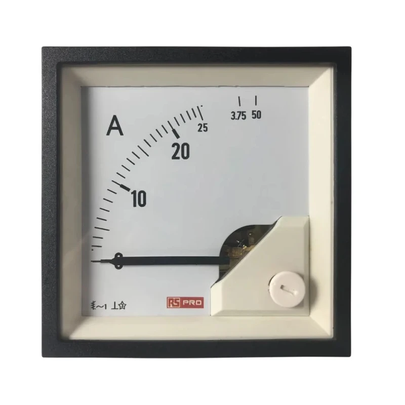 RS PRO Analogue Panel Ammeter 100 A AC, 68 mm x 68 mm, 1 % Moving Iron 186-2451