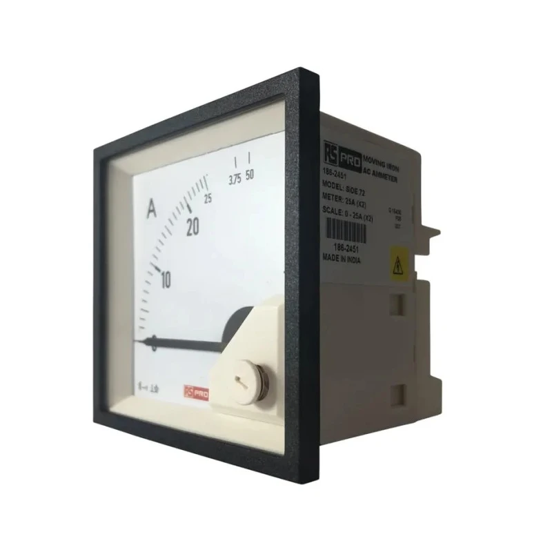 RS PRO Analogue Panel Ammeter 100 A AC, 68 mm x 68 mm, 1 % Moving Iron 186-2451