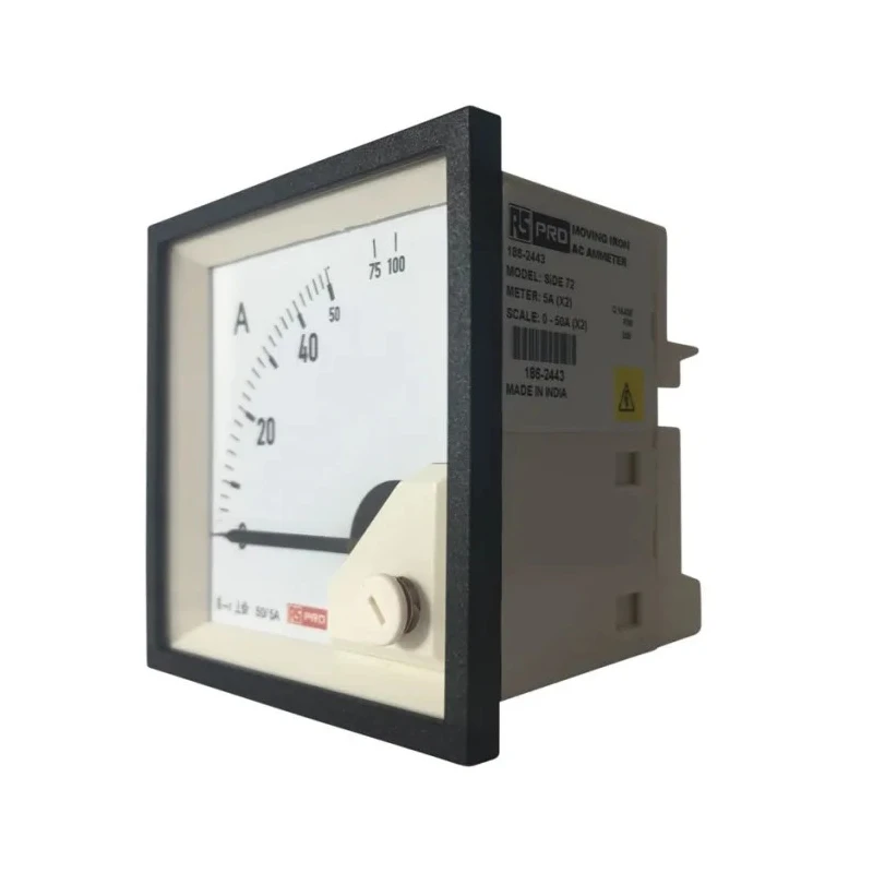 RS PRO Analogue Panel Ammeter AC Moving Iron, 68 mm x 68 mm, 1% Accuracy 186-2443