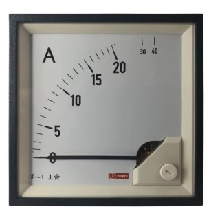 RS PRO Analogue Panel Ammeter 100 A AC, 92 mm x 92 mm, 1% Accuracy Moving Iron 186-2466