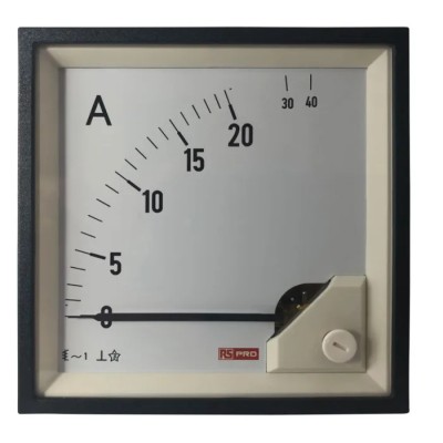 RS PRO Analogue Panel Ammeter 100 A AC, 92 mm x 92 mm, 1% Accuracy Moving Iron 186-2466