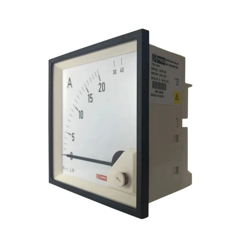 RS PRO Analogue Panel Ammeter 100 A AC, 92 mm x 92 mm, 1% Accuracy Moving Iron 186-2466