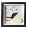 RS PRO Analogue DC Voltmeter 15mV to 600V Range, 45x45 mm Cutout 54 mm Depth 186-2482