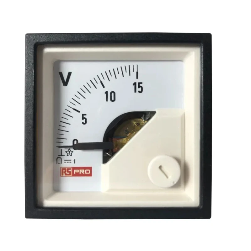 RS PRO Analogue DC Voltmeter 15mV to 600V Range, 45x45 mm Cutout 54 mm Depth 186-2482