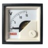 RS PRO Analogue DC Voltmeter 15mV to 600V Range, 45x45 mm Cutout 54 mm Depth 186-2482