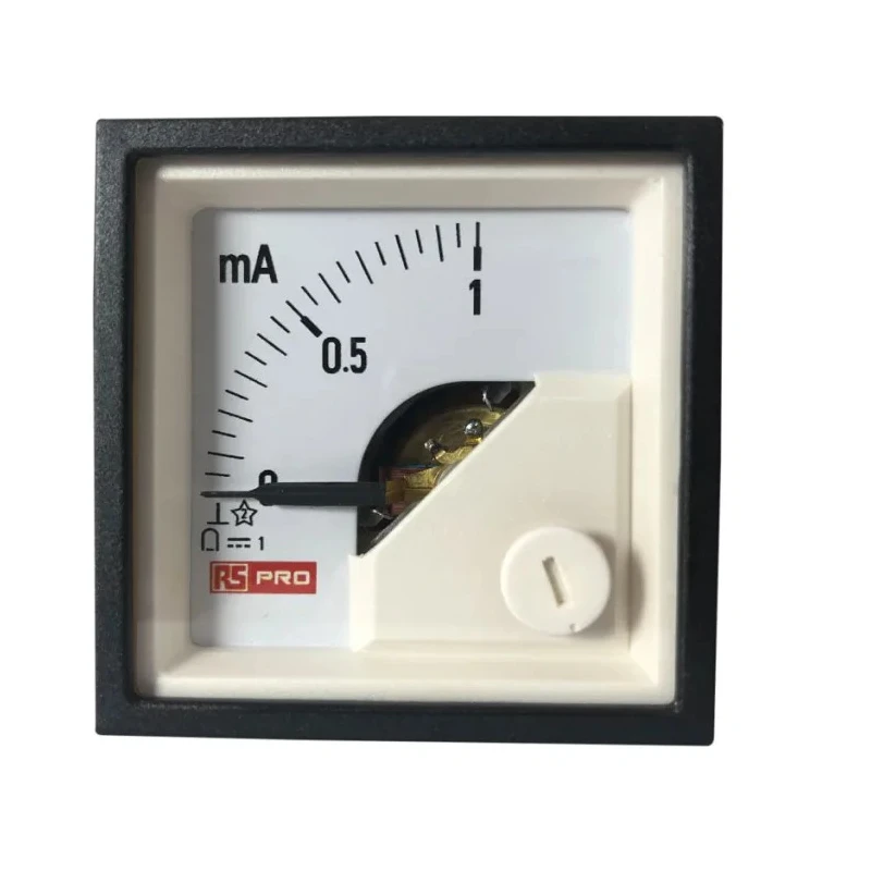 RS PRO Analogue Panel Ammeter DC 100 A, 45 mm x 45 mm, 1% Accuracy, Moving Coil 186-2474