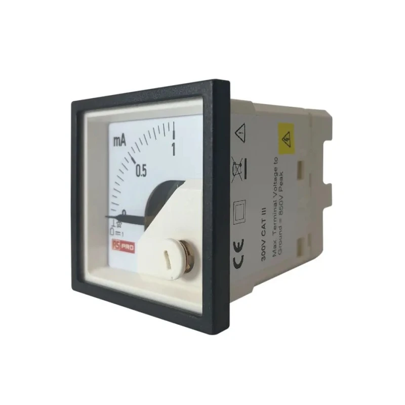 RS PRO Analogue Panel Ammeter DC 100 A, 45 mm x 45 mm, 1% Accuracy, Moving Coil 186-2474