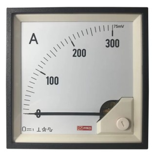RS PRO Analogue Panel Ammeter 100 A DC, 92 mm x 92 mm Cutout, 1% Meter Accuracy 186-2506