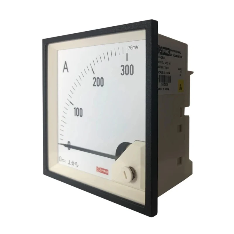 RS PRO Analogue Panel Ammeter 100 A DC, 92 mm x 92 mm Cutout, 1% Meter Accuracy 186-2506