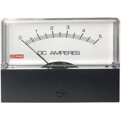 HOBUT RS PRO Analogue Panel Ammeter 50 A DC, 76 mm x 74 mm, ±1.5 % High Torque Pivot and Jewel Moving Coil and 186-2528