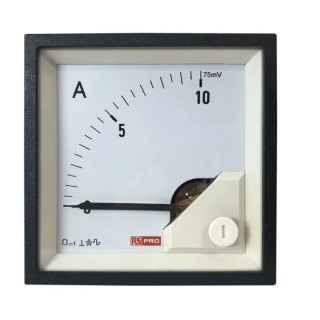 RS PRO Analogue Panel Ammeter 100 A DC, 68 mm x 68 mm, 1% Accuracy Moving Coil 186-2490