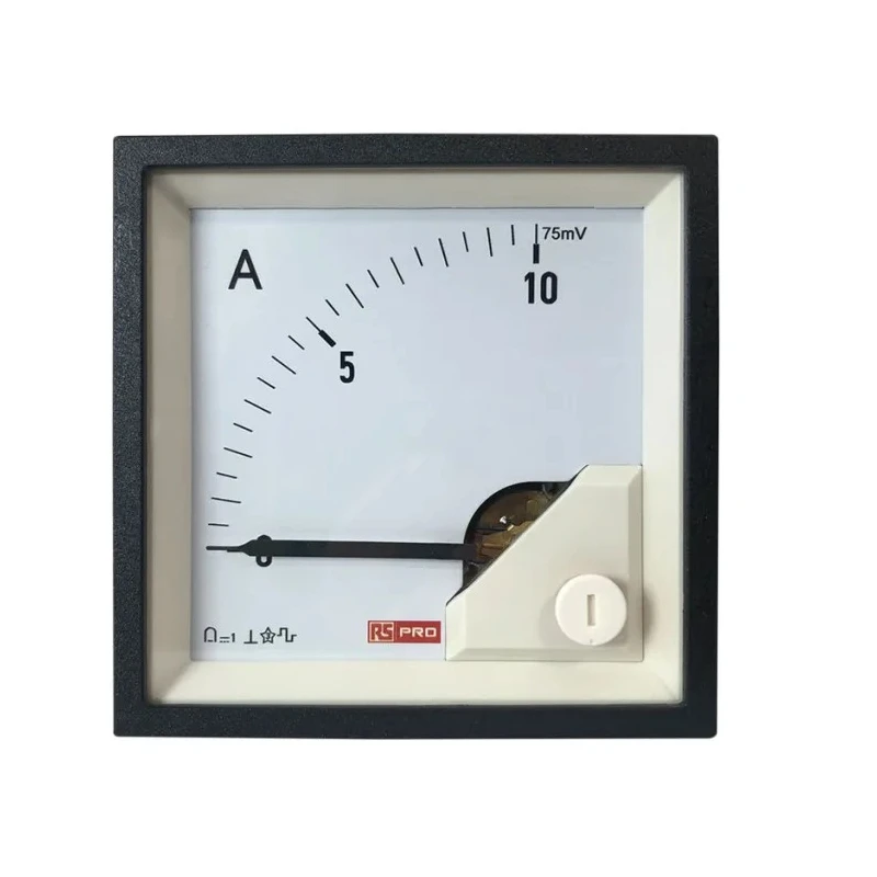 RS PRO Analogue Panel Ammeter 100 A DC, 68 mm x 68 mm, 1% Accuracy Moving Coil 186-2490