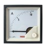 RS PRO Analogue Panel Ammeter 100 A DC, 68 mm x 68 mm, 1% Accuracy Moving Coil 186-2490