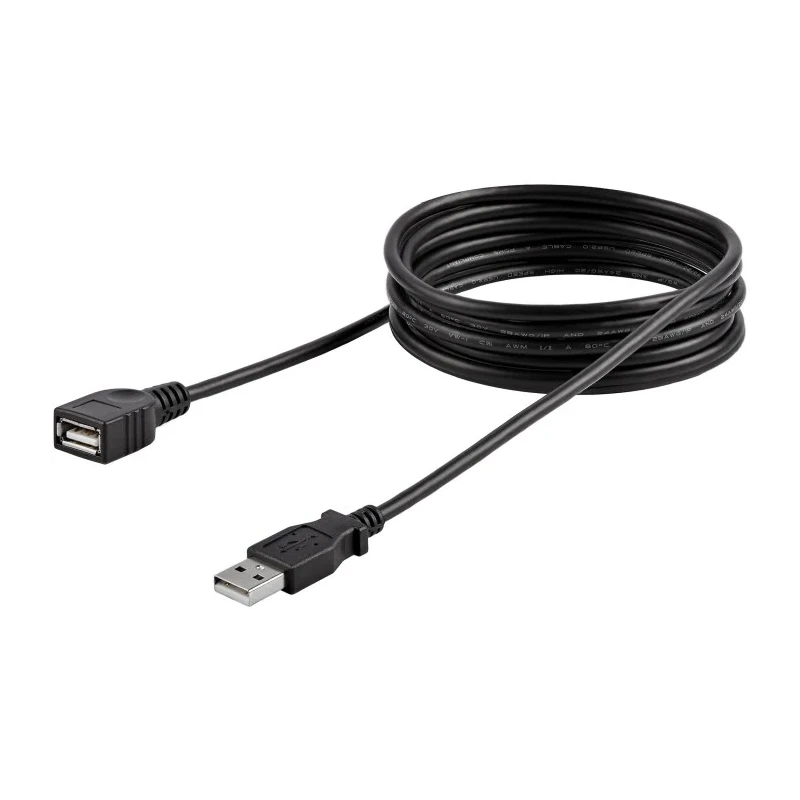 StarTech.com USB 2.0 Male USB Type A to Female USB Type A Cable, Black Jacket, 1.8 m USBEXTAA6BK