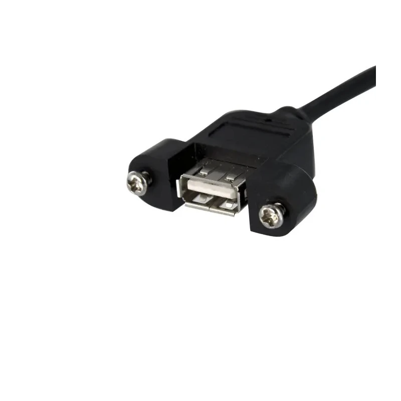 StarTech.com USB 2.0 Female 5-Pin Crimp Socket to Female USB Type A Cable Black 300mm USBPNLAFHD1
