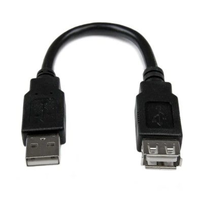 StarTech.com USB 2.0 Male USB Type A to Female USB Type A Cable Black 150mm USBEXTAA6IN